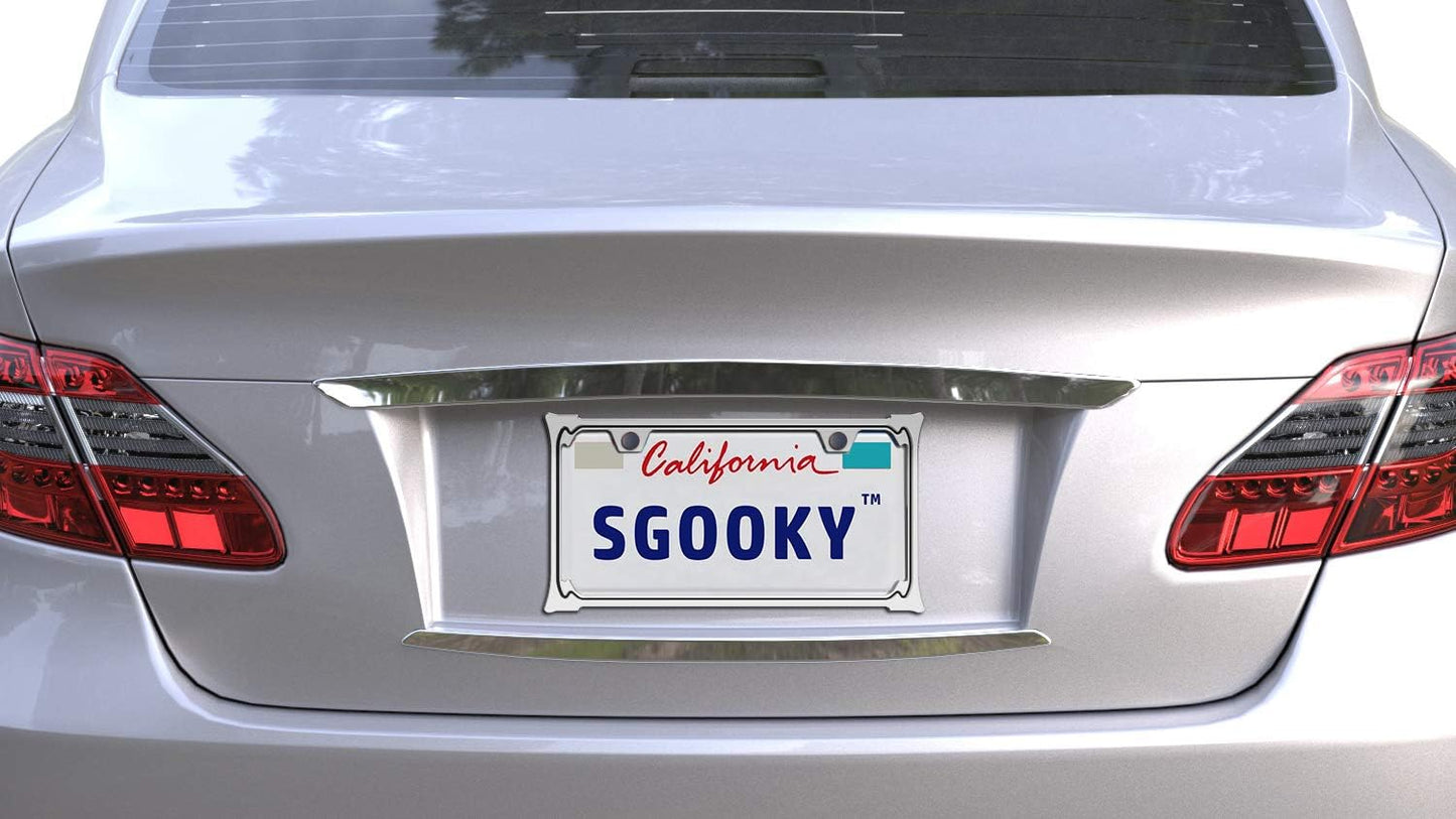 3D Chrome License Plate Frames, Pure Zinc Alloy Metal (3D Horn Pattern)