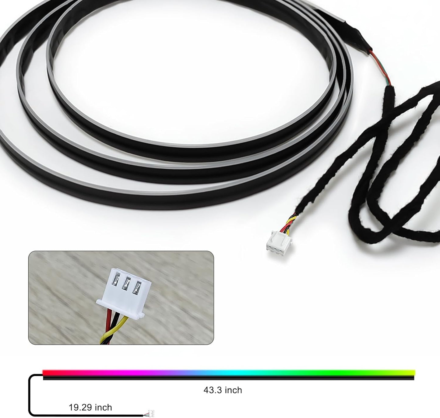 Dreamcolor Acrylic Interior Car LED Strip Light 43-inch, which fit for dreamcolor Main Controller Connects and sub-Controller kit (not Including), Not Applicable dreamcolor 1 Lights