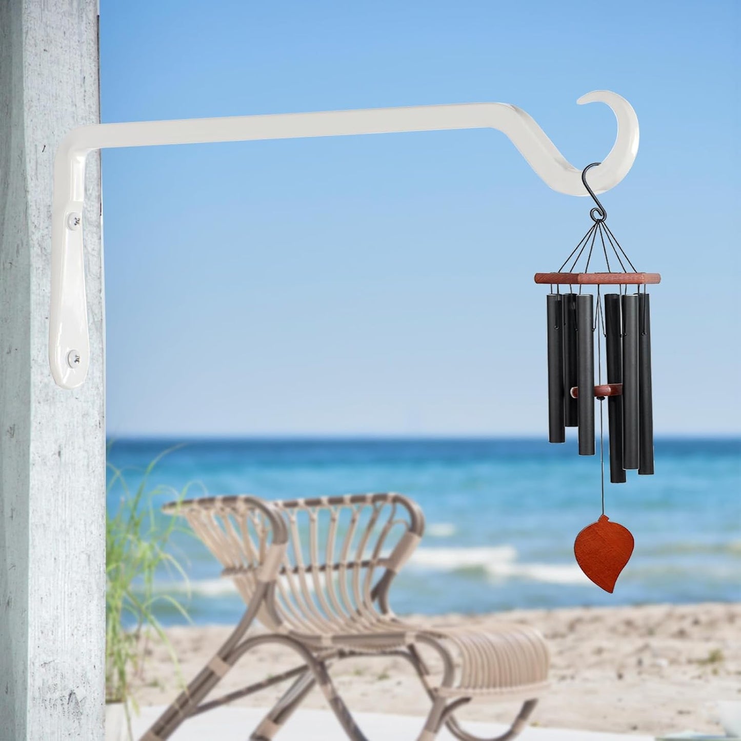 12" Plant Hangers 2-Pack - Heavy Duty Rust-Resistant Steel Hooks for Bird Feeders, Indoor/Outdoor Plants & Wall Decor, White