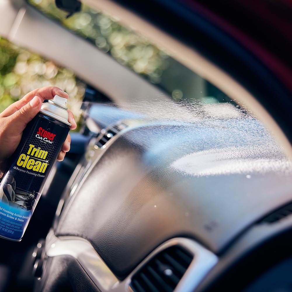 Stoner Car Care 91134–2PK Trim Clean All-Purpose Fast Acting Powerful Foaming Cleaner Quickly Removes Grime and Stains From Trim, Consoles, and More To Restore Automotive Interiors, 18 Oz, Pack of 2