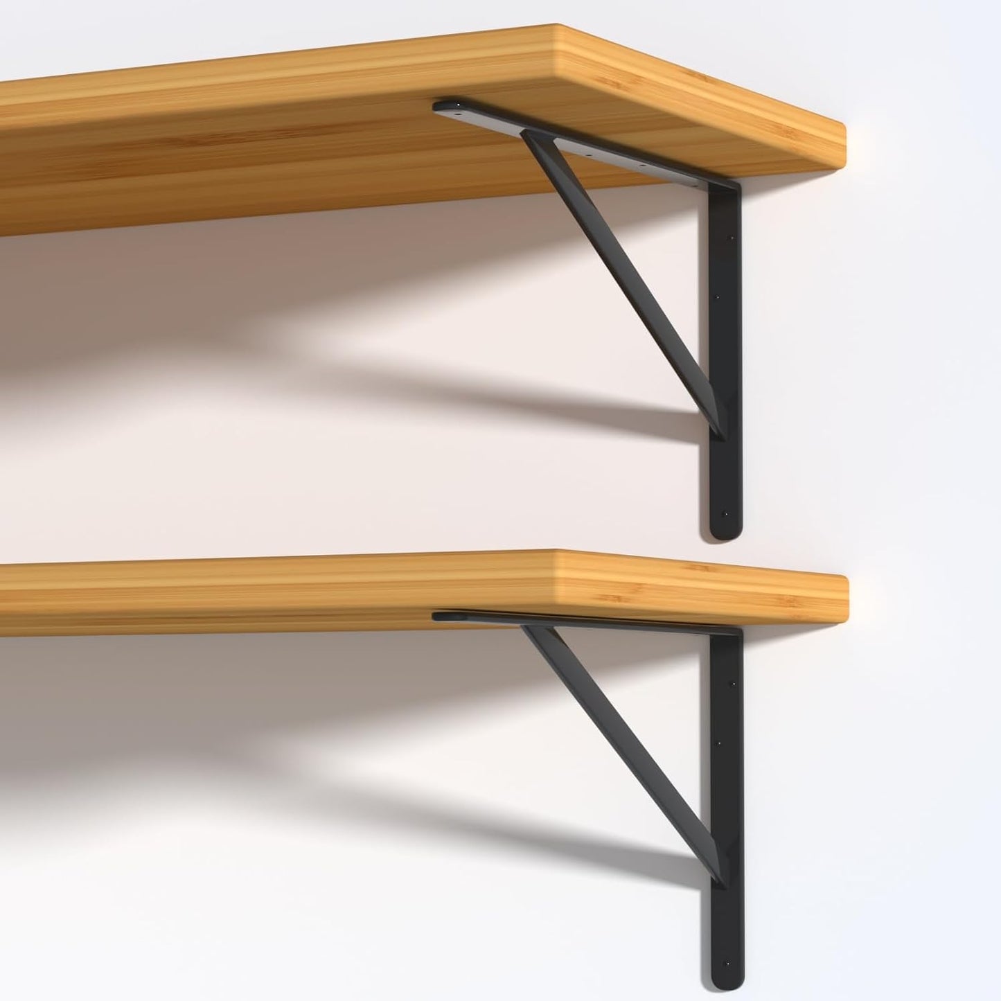 4 Pack L18 x H 12" Black Heavy Duty Shelf Brackets with Screws Metal Shelf Brackets Shelf Support Angle Brackets for Shelves L Brackets Heavy Duty Floating Shelf