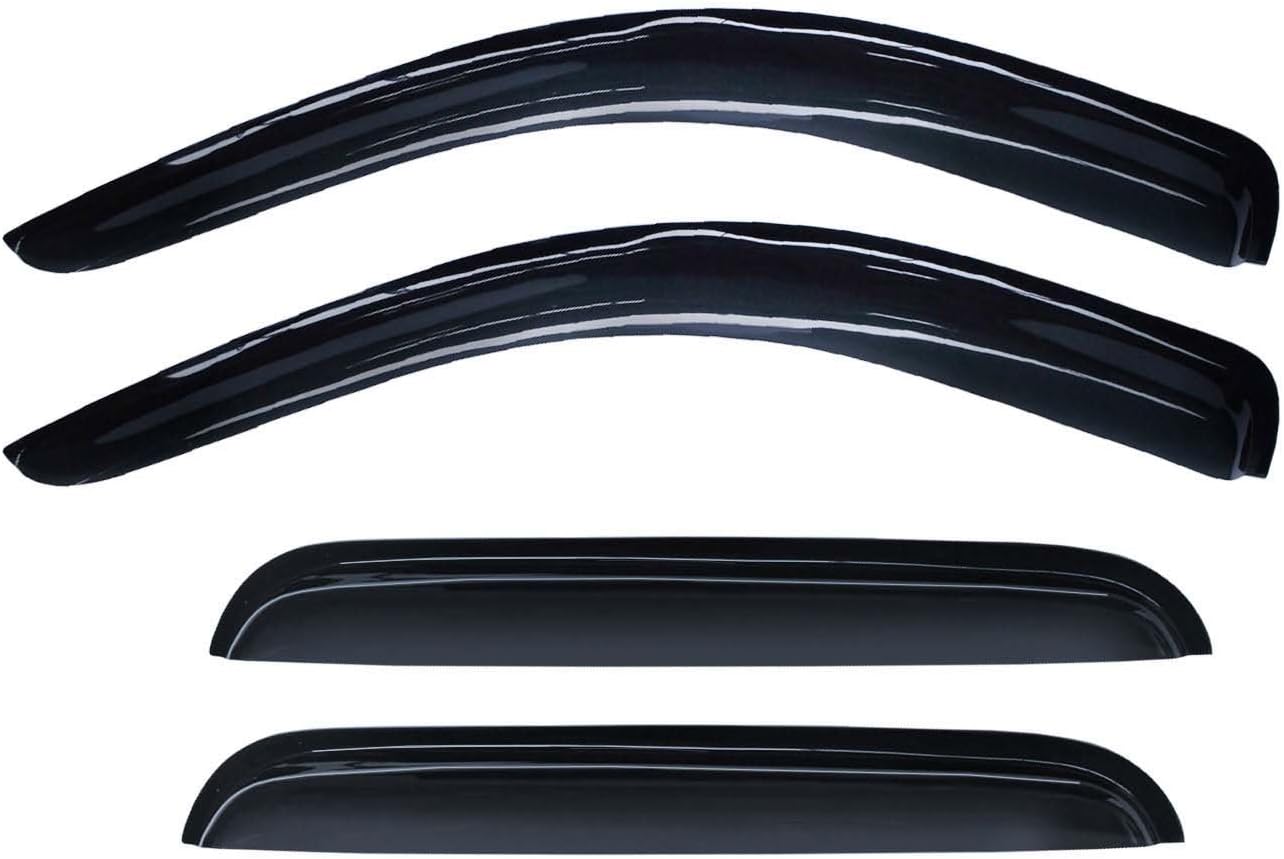 Wind Deflectors Compatible with 1998-2003 Durango 00-04 Dakota Crew Cab Smoke Rain Guards Window Visor 94119