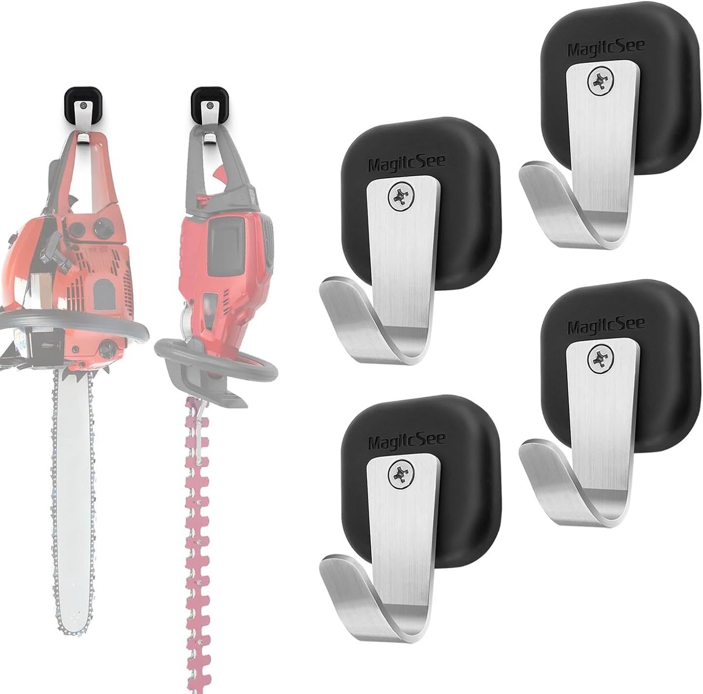 Upgraded Heavy Duty Magnetic Hook, Powerful Magnet Versalite Indoor and Outdoor Tool Towel Brooms Coat Hanger for Cruise Garage RV Workshop Tool Box, Magnet Organize Stainless 304 Hooks,4 Pack