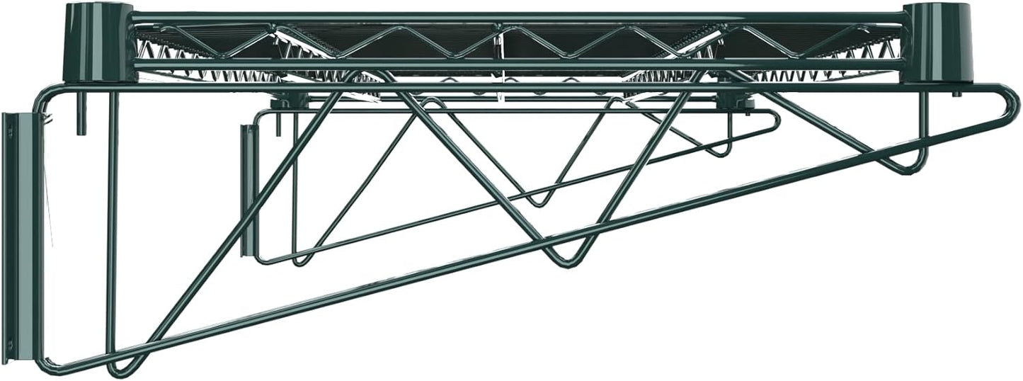 18" x 36" Green Epoxy Wire Wall Mount Shelf