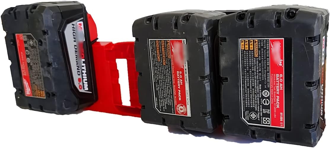 2Pcs Battery Holder 4 Slot Bulk Battery Garage Organizer Mount Fit for Milwaukee M18 Battery