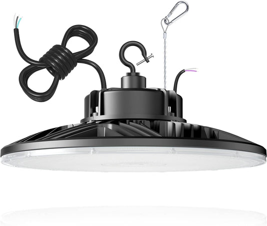 240W UFO LED High Bay Light, UL & DLC Listed 5000K Daylight 33600LM, 0-10V Dimmable LED High Bay Lights AC100-277V, IP65 Waterproof Commercial Bay Lighting Fixture for Warehouse Workshop