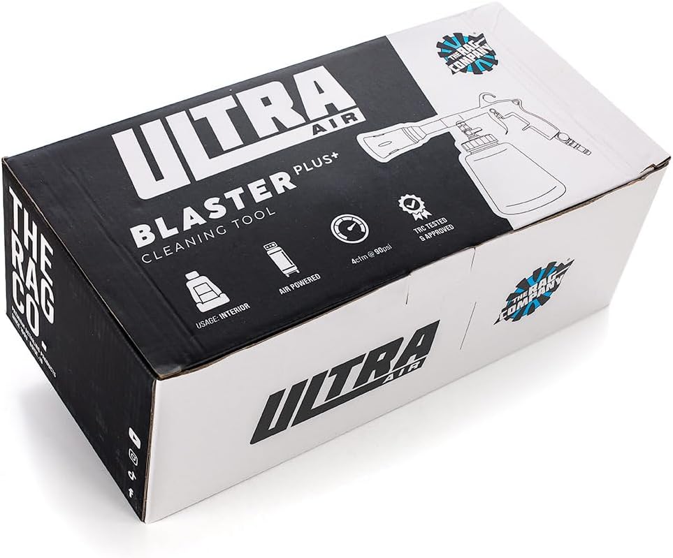 The Rag Company - Ultra AIR Blaster Plus - Deep Clean Interior Detailing Tool; Air and Liquid Combo; Durable Metal Design; Trigger Operated - Black