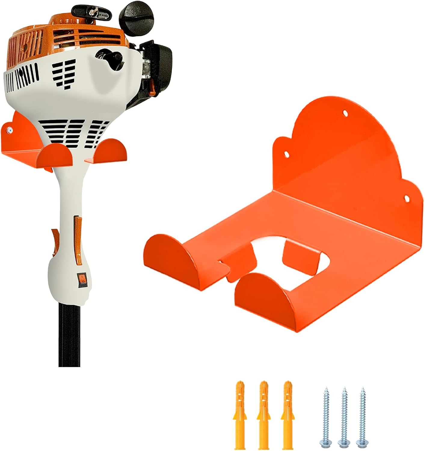 Garage Storage Organizer Electric Tool,Wall Mounted Installation Suitable for Gardens and Sheds,Used As A Wall Bracket for Lawn Mowers,Leaf Blowers,and Lawn Mowers(Orange,1 Pack)