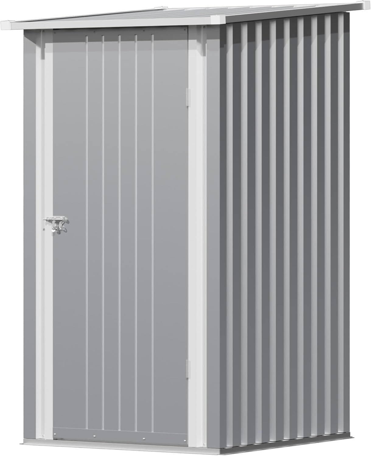 Devoko 3x3 FT Outdoor Storage Shed, Small Garden Tool Shed with Single Lockable Door, Metal Tool Storage Shed with Sloping Roof, Outside Shed for Backyard Patio Lawn, Gray