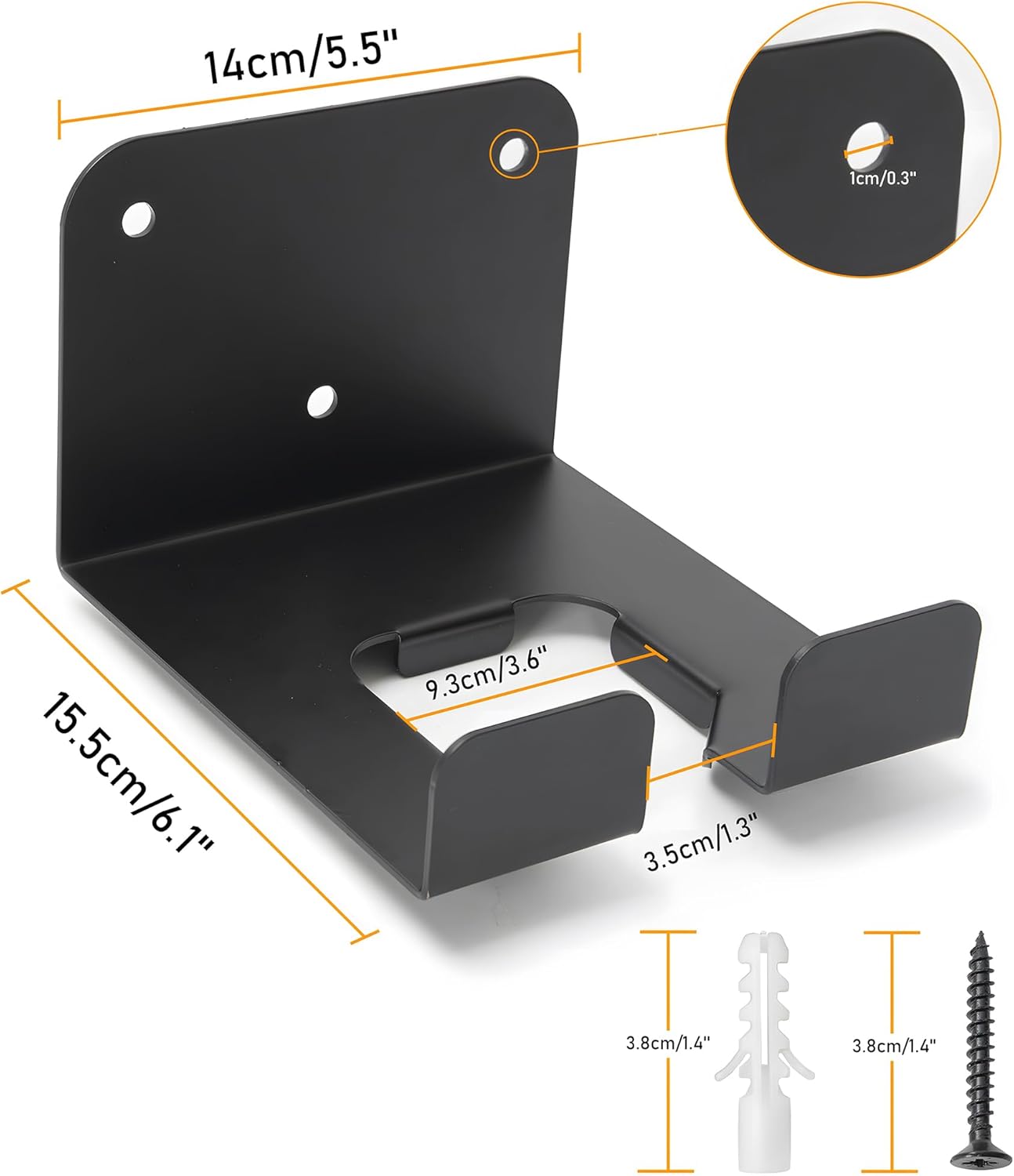 Weedeater Hanger, 2 Pack Weed Eater Hanger for Garage Wall-mounted Organizer Trimmer Rack Storage for Grass Trimmer, Hedge Trimmer, Garage Wall, Garden Tools, Black