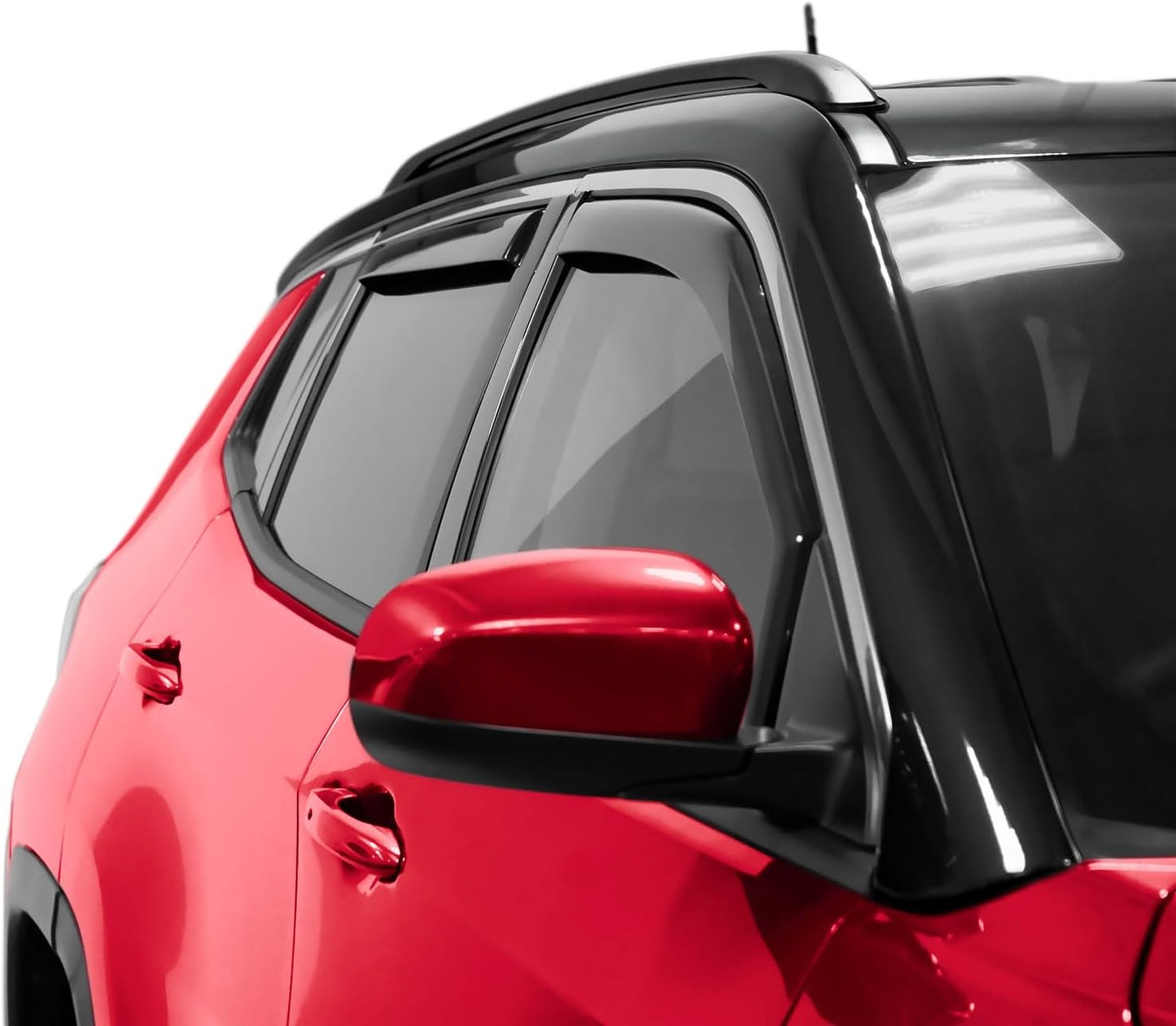 Voron Glass in-Channel Extra Durable Rain Guards for Jeep Compass 2017-2025, Window Deflectors, Vent Window Visors, 4 Pieces - 200669