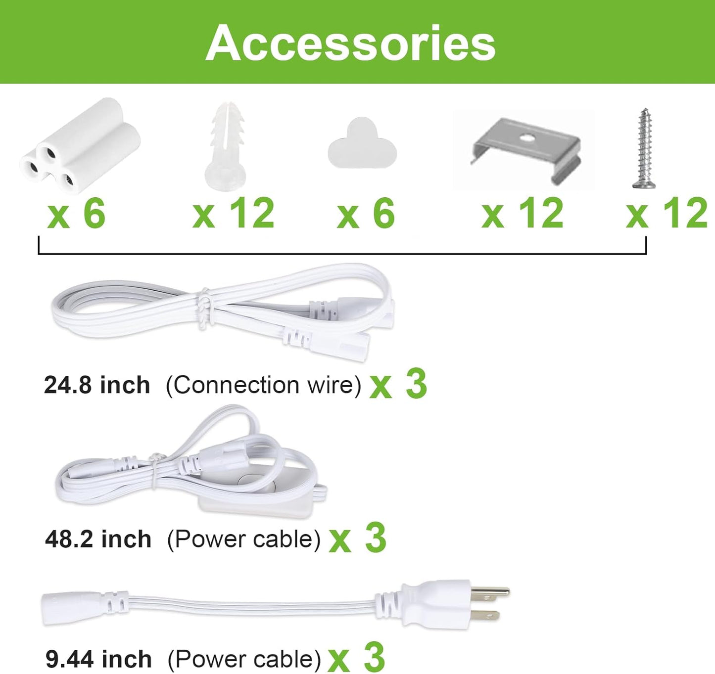 hykolity 6 Pack 4FT LED Shop Light,40W, 5200LM, 6500K Super Bright White,V Shape Integrated T8 LED Tube Light,4 Foot Linkable Shop Lights with Built-in ON/Off Switch for Garage,Warehouse,Workshop