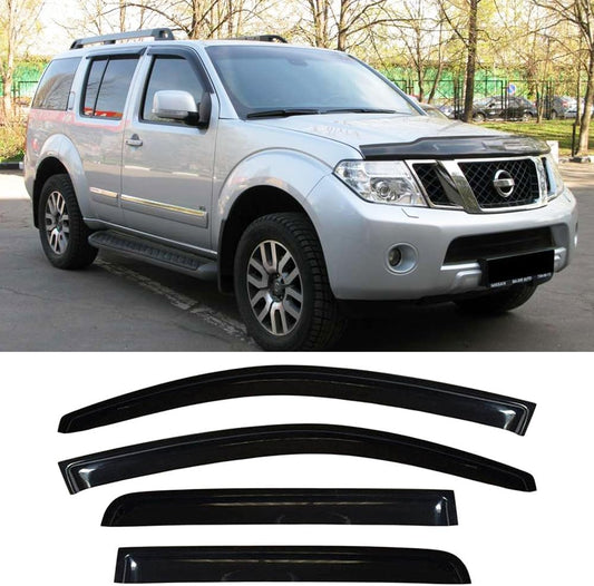 94512 Side Window Wind Deflector,4pcs Outside Mount Style Shade Sun Rain Guards Set,Dark Smoke Nice Window Visor fit for 2005-2012 Nissan Pathfinder