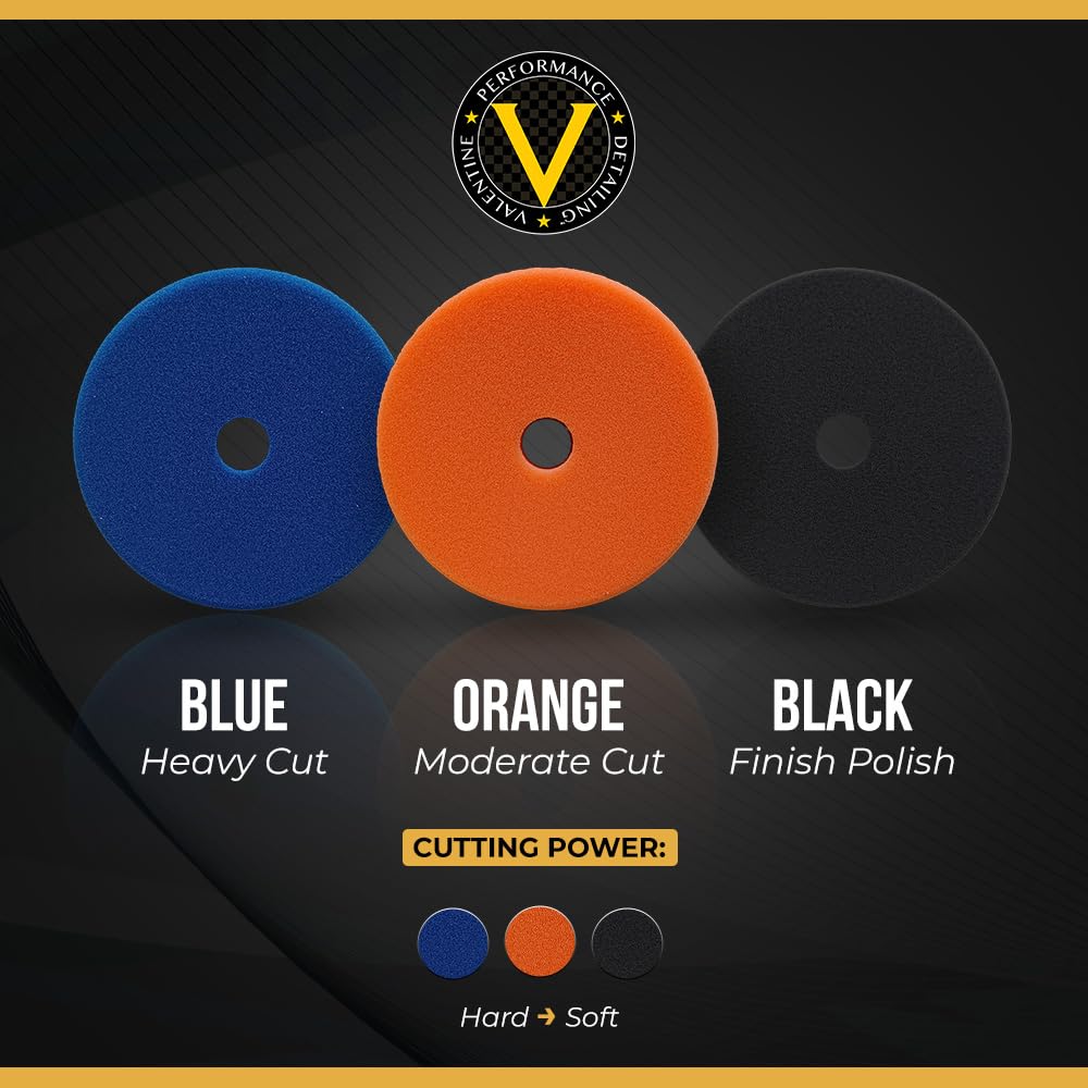 VPD SDO Orange Foam Polishing Pad - Premium Compounding & Polishing Pad for Fine Scratches & Light Swirls, Medium Cut Compound or Polish,Car Buffer Pad w/Tapered Edge, Made in USA, 3.5"