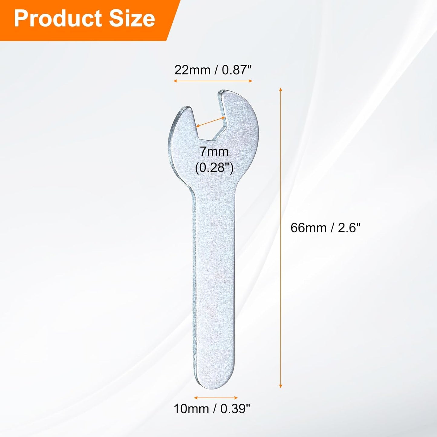 HARFINGTON 10pcs Small Wrench 7x66x1.5mm Metric U-Shaped Single Open Ended Spanner Super Thin Flat Head Galvanizing Wrench for Automotive Repair Furniture Assembly