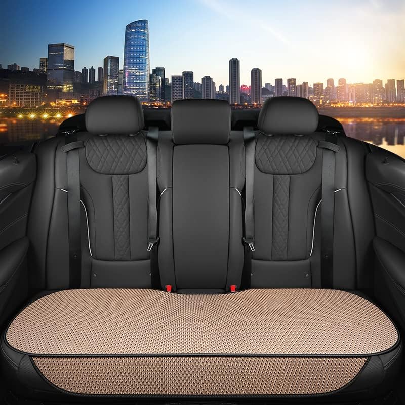 Auto Newer Breathable Universal Four Seasons Car Seat Covers, Luxury Include Front Car Seat Protector and RearCar Seat Cushion,Compatible with 95% Vehicles， Fit for Cars Truck SUV (Beige,3PCS)