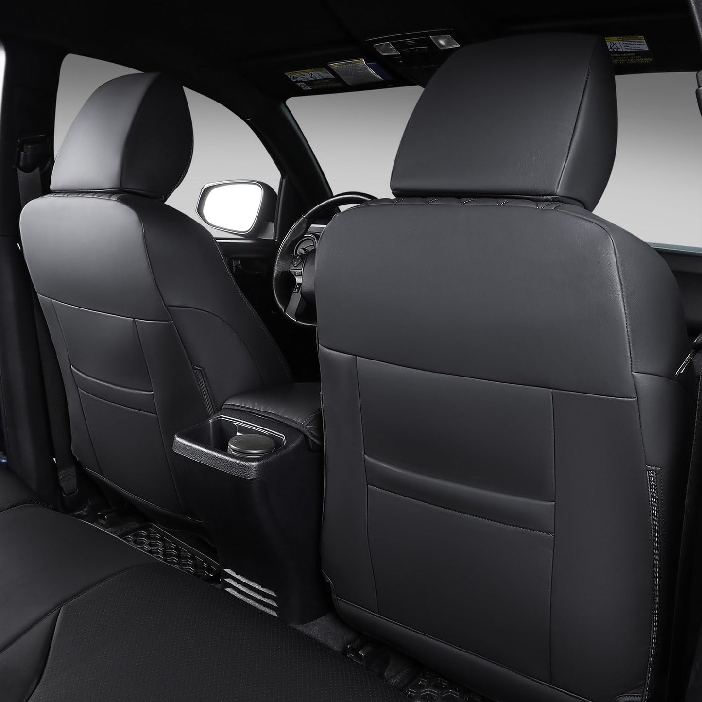 PTYYDS Seat Covers Compatible with 2016-2023 Toyota Tacoma Seat Covers SR5 TRD Off Road Limited PU Leather Car Full Set Protector Replacement for 2016-2023 Toyota Tacoma Accessories