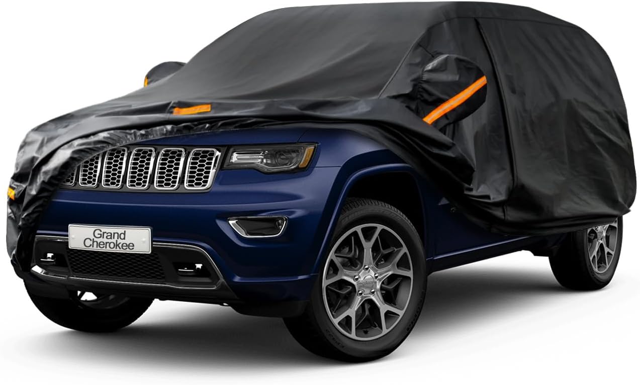 Kayme 7 Layers SUV Car Cover Custom Fit for Jeep Grand Cherokee (2010-2025) Waterproof All Weather for Automobiles, Outdoor Full Cover Rain Sun UV Protection.
