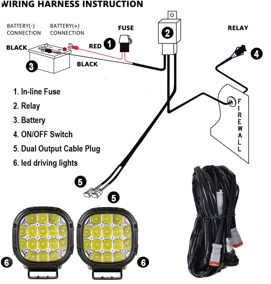 BIGLION.X 4 Inch Round Led Offroad Lights Pair 160W 18800LM Driving Spot Light Pods Super Bright Off Road Fog Lights with Wiring Harness 12V 24V for Pickup Trucks SUV UTV ATV