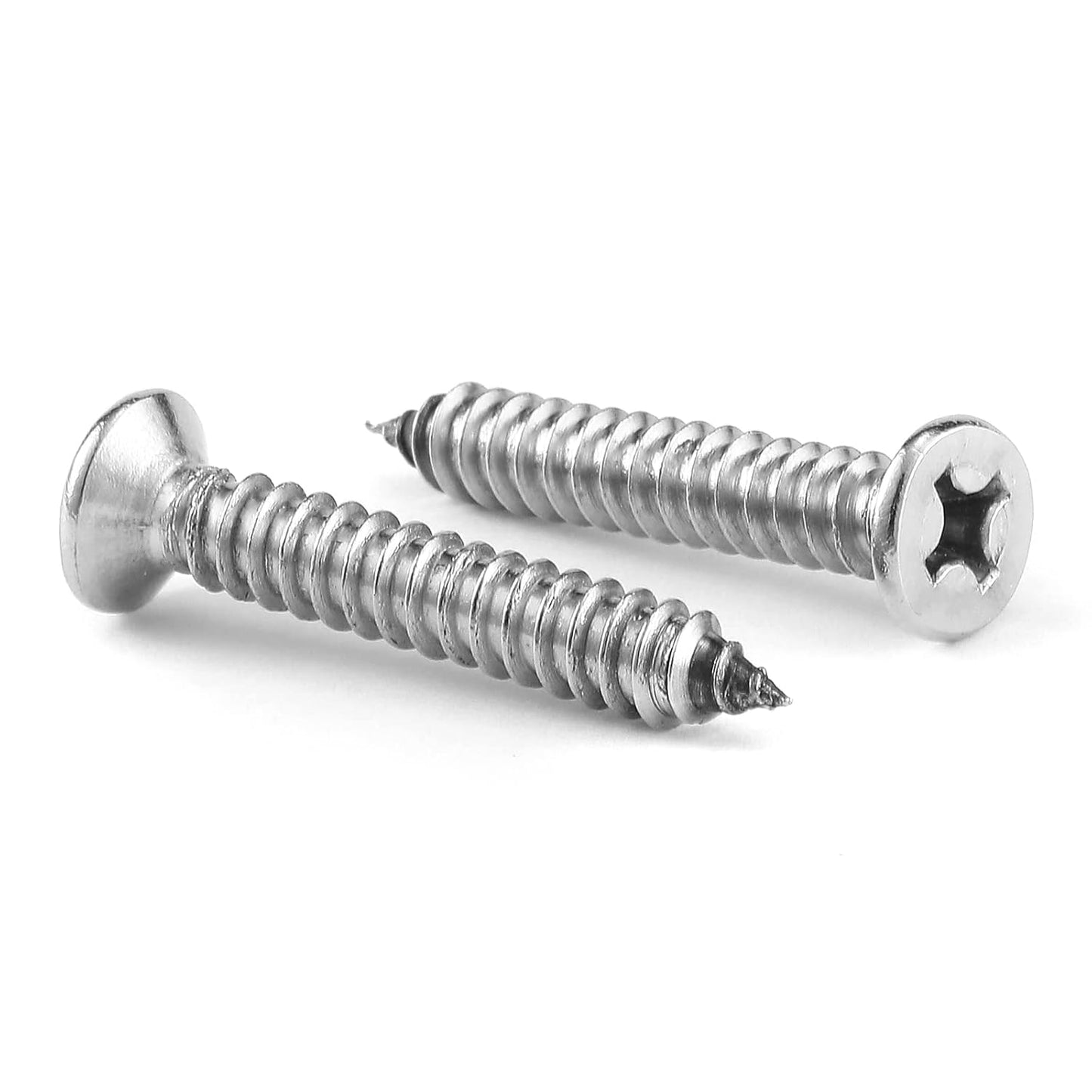 #14 x 1 Wood Screw 100Pcs 18-8 (304) Stainless Steel Screws Flat Head Phillips Fast Self Tapping Drywall Screws by SG TZH