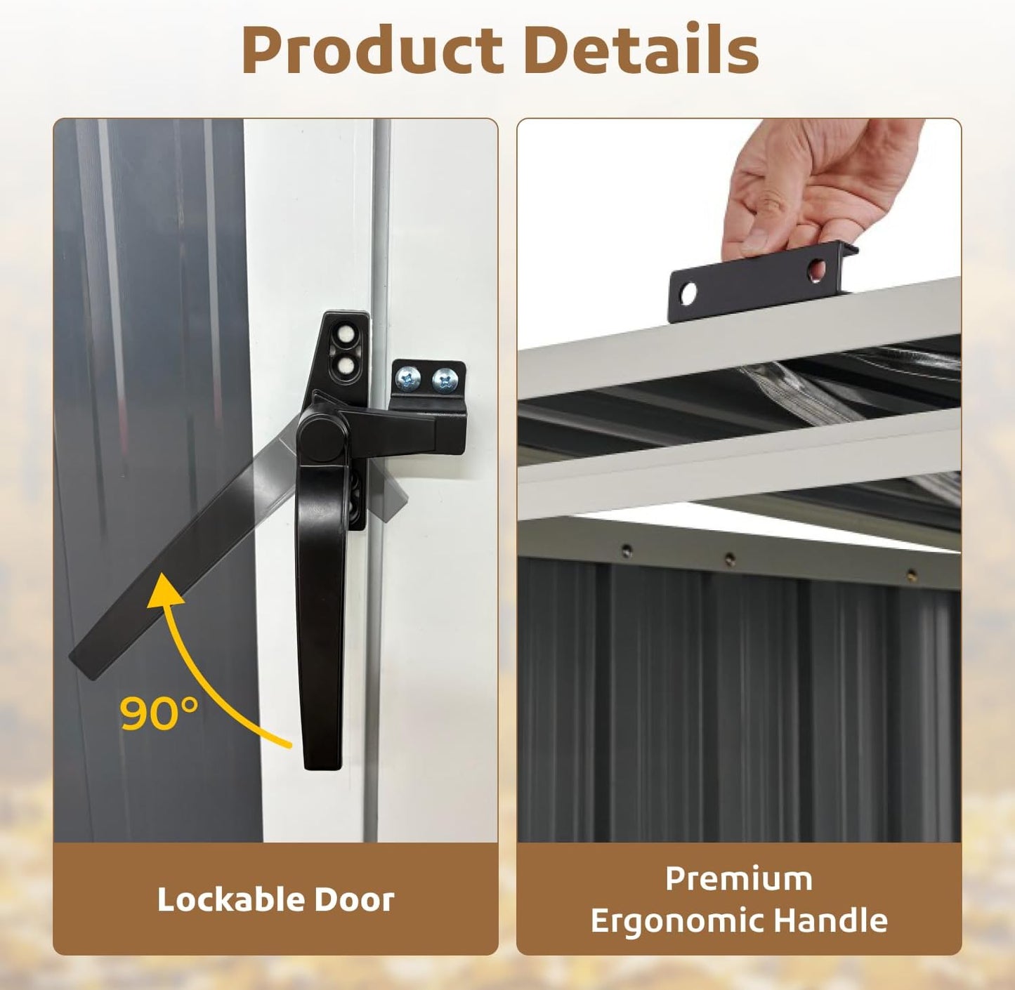 7.3' x 2.7' Metal Storage Shed Outdoor, Waterproof Garbage Can Enclosure for Three 50-Gallon Cans, Perfect for Garden, Backyard, Poolside and Lawn