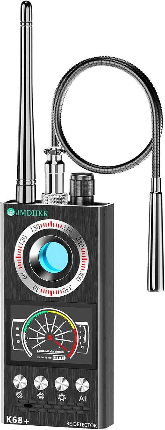 JMDHKK Hidden Camera Detector & Bug Detector – Magnetic Tracker & Wireless Signal Finder for Home, Office, Hotel, Car – Advanced Privacy Protection for Travel & Security (Gray)