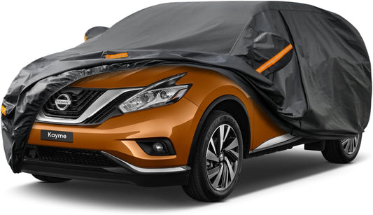 Kayme 7 Layers SUV Car Cover Custom Fit for Nissan Murano (2008-2025) Waterproof All Weather for Automobiles,Outdoor Full Cover Rain Sun UV Protection.Black