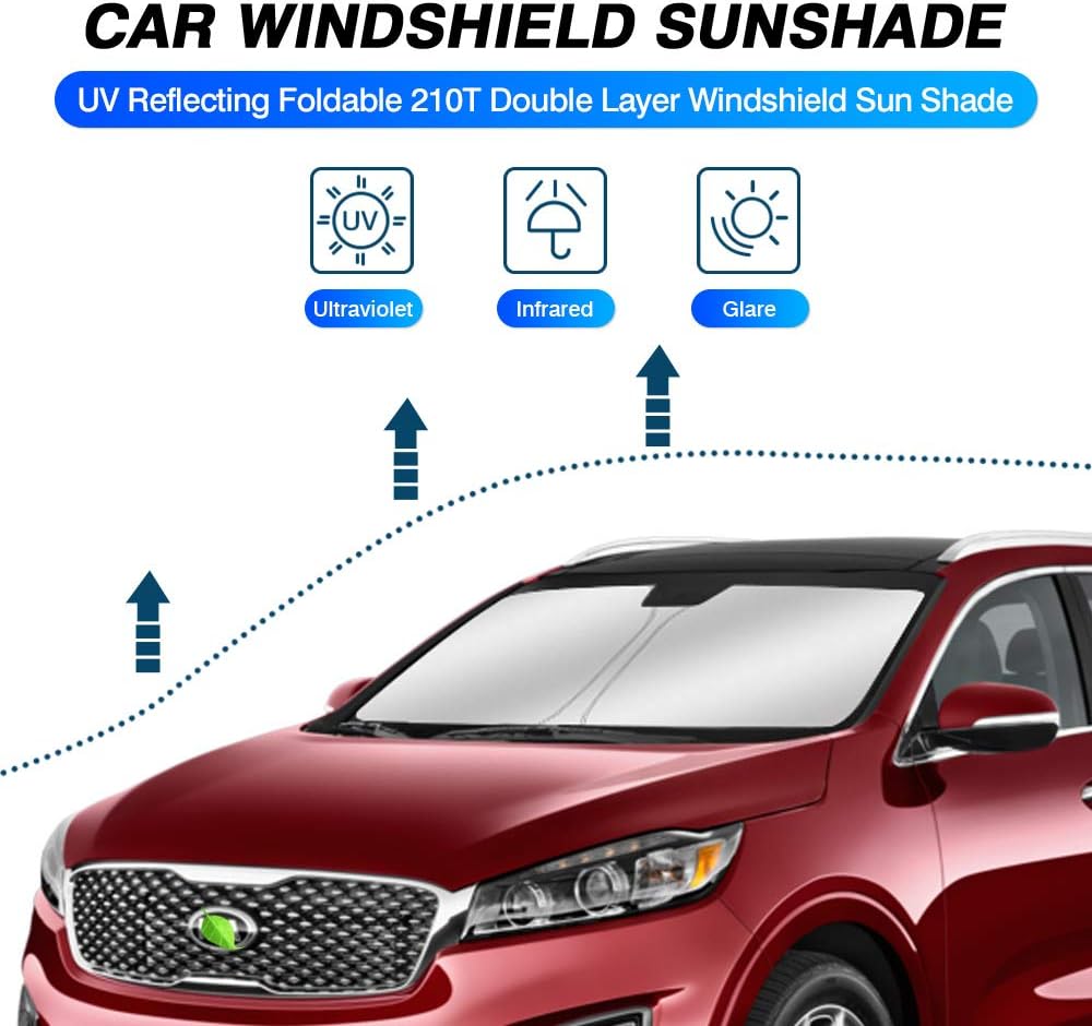 KUST Windshield Sun Shade for 2016-2020 Kia Sorento Accessories, Custom Fit Car Front Sunshade Window Sun Visor Protector Foldable Blocks UV Rays Keep Your Car Cooler