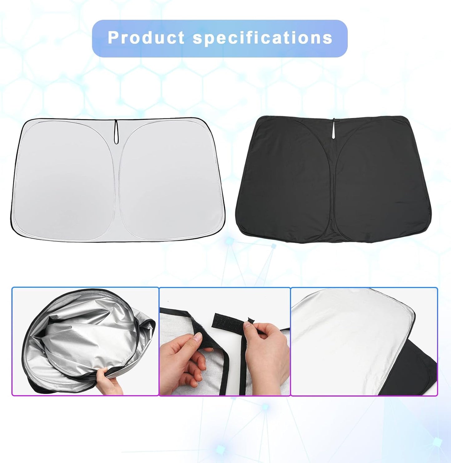 SXCY for 2020-2023 2024 Land Rover Defender Windshield Sunshade 2022-2024 Defender 90 110 130 Accessories 2023 2024 Defender Sun Shade Foldable Sun Shield 2023 2024 Defender Sun Protector