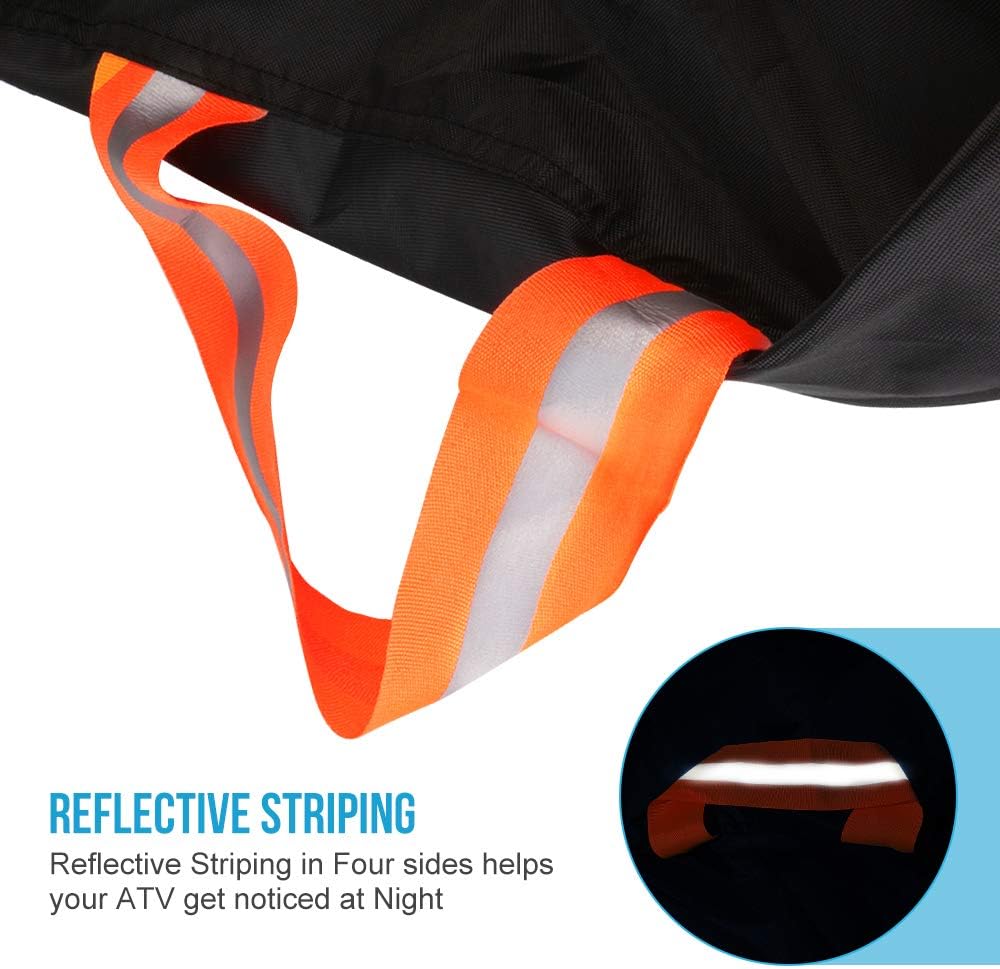 ATV Cover Waterproof, for Polaris Sportsman Yamaha Honda FourTrax Kawasaki Brute Force Wheel Car Black 101x43x47 inch (XXXL)