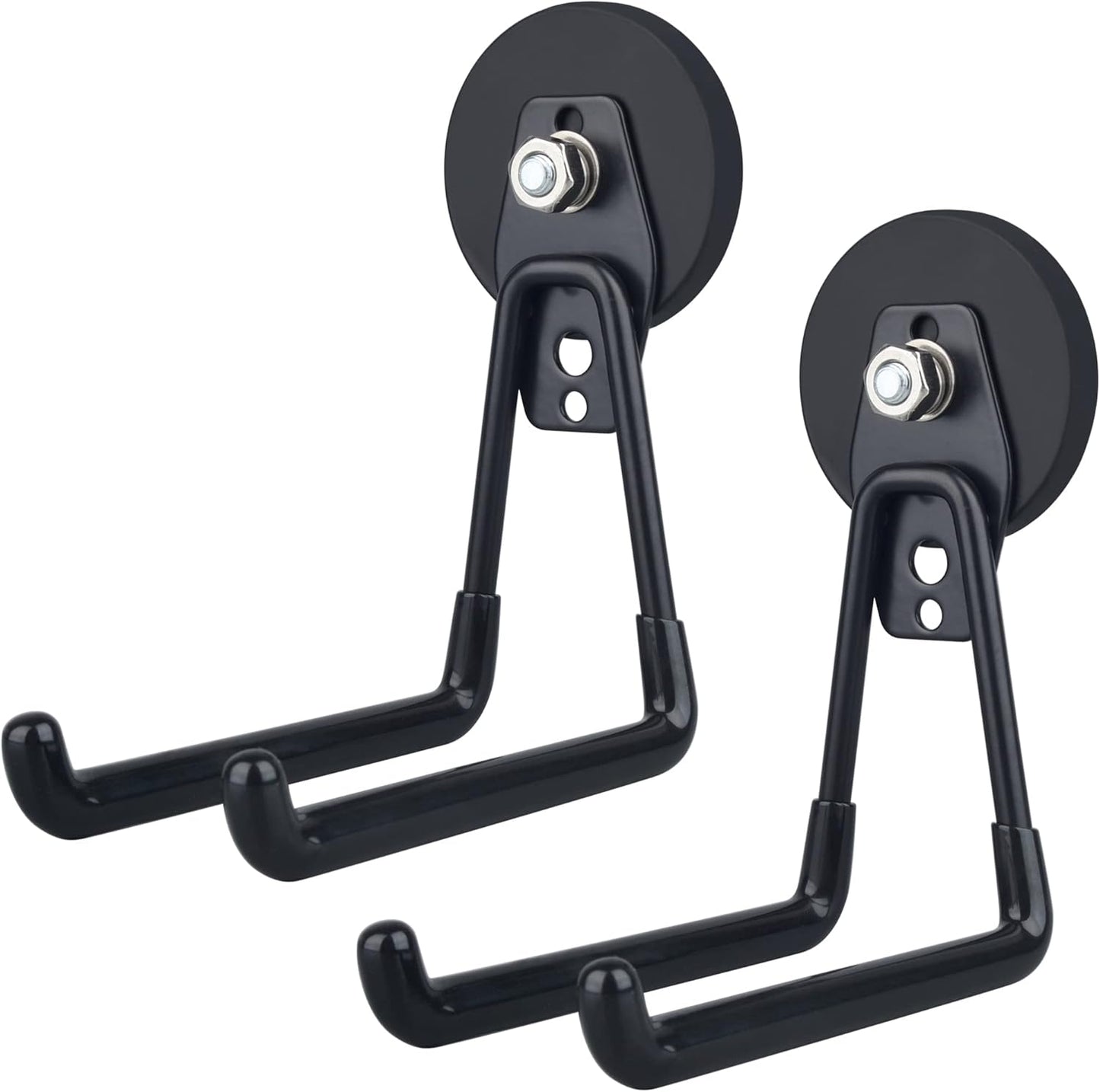 ULIBERMAGNET Magnetic Hooks,Heavy Duty Extra Large Hooks,Power Tool Organizer for Workshop Organization, 2 Pack Tool Hooks for Cordless Drill,Garden Tool,Metal Cabinet,Steel Pegboard(Black)