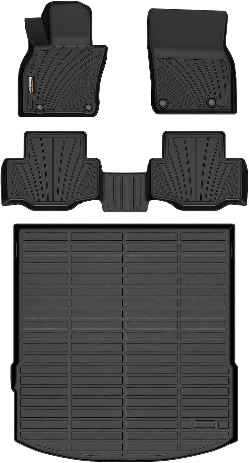 Binmotor-Floor Mats and Cargo Liner Set for Mazda CX70 & CX-70 PHEV 2025, All Weather Car Floor Mat for Mazda CX 70 Accessories, Rubber Mats TPE Car Liners for CX-70 Trunk Liner