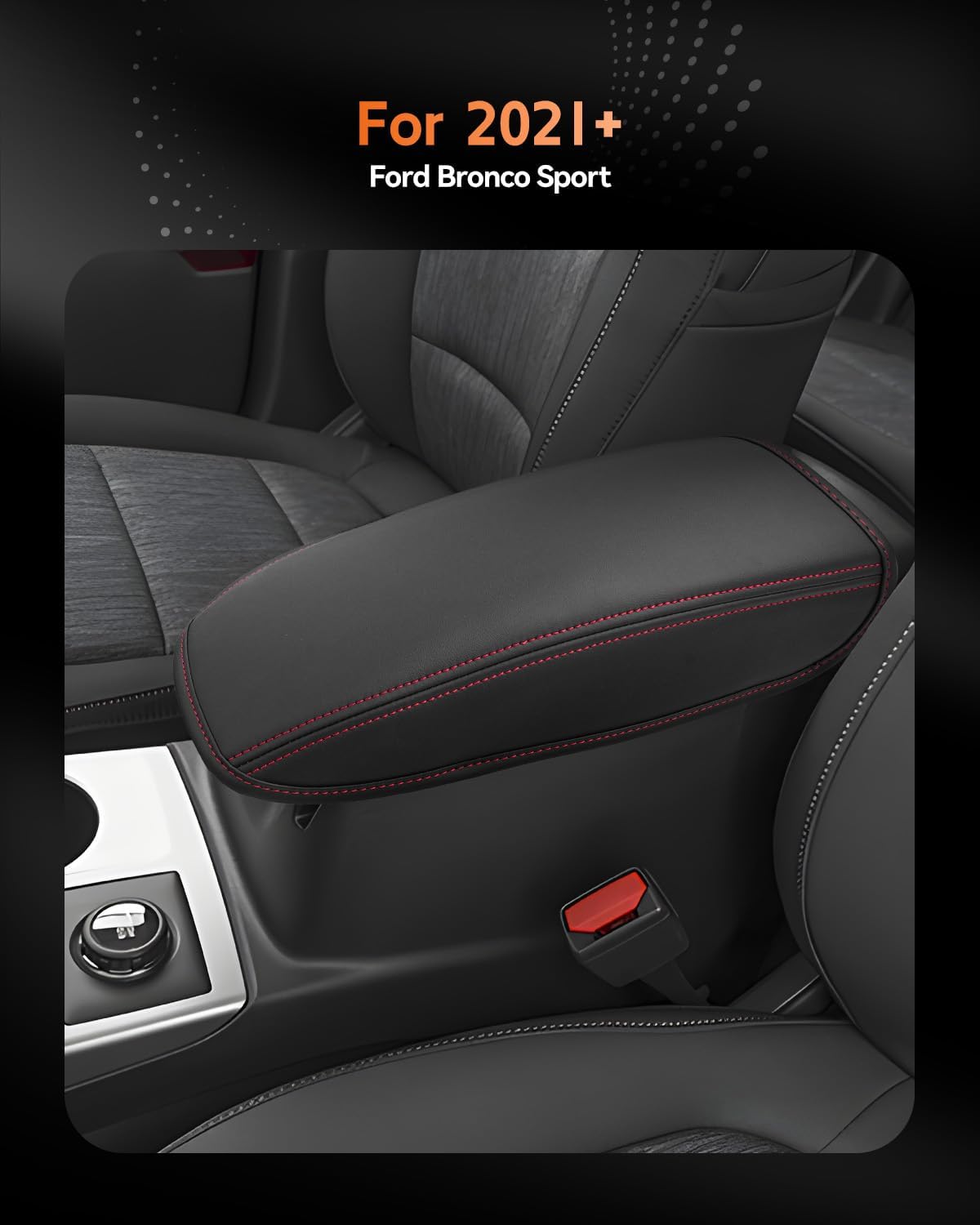 CDEFG for Ford Bronco Sport 2021-2025 Center Console Cover Armrest Box Cover for Bronco Sport 2021 2022 2023 2024 2025 Accessories Console Arm Rest Protector