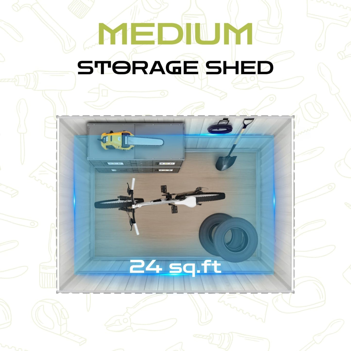 6' x 4' Outdoor Storage Shed, Sturdy Metal Building w/Lockable Doors for Garden, Backyard, Poolside and Lawn, Green