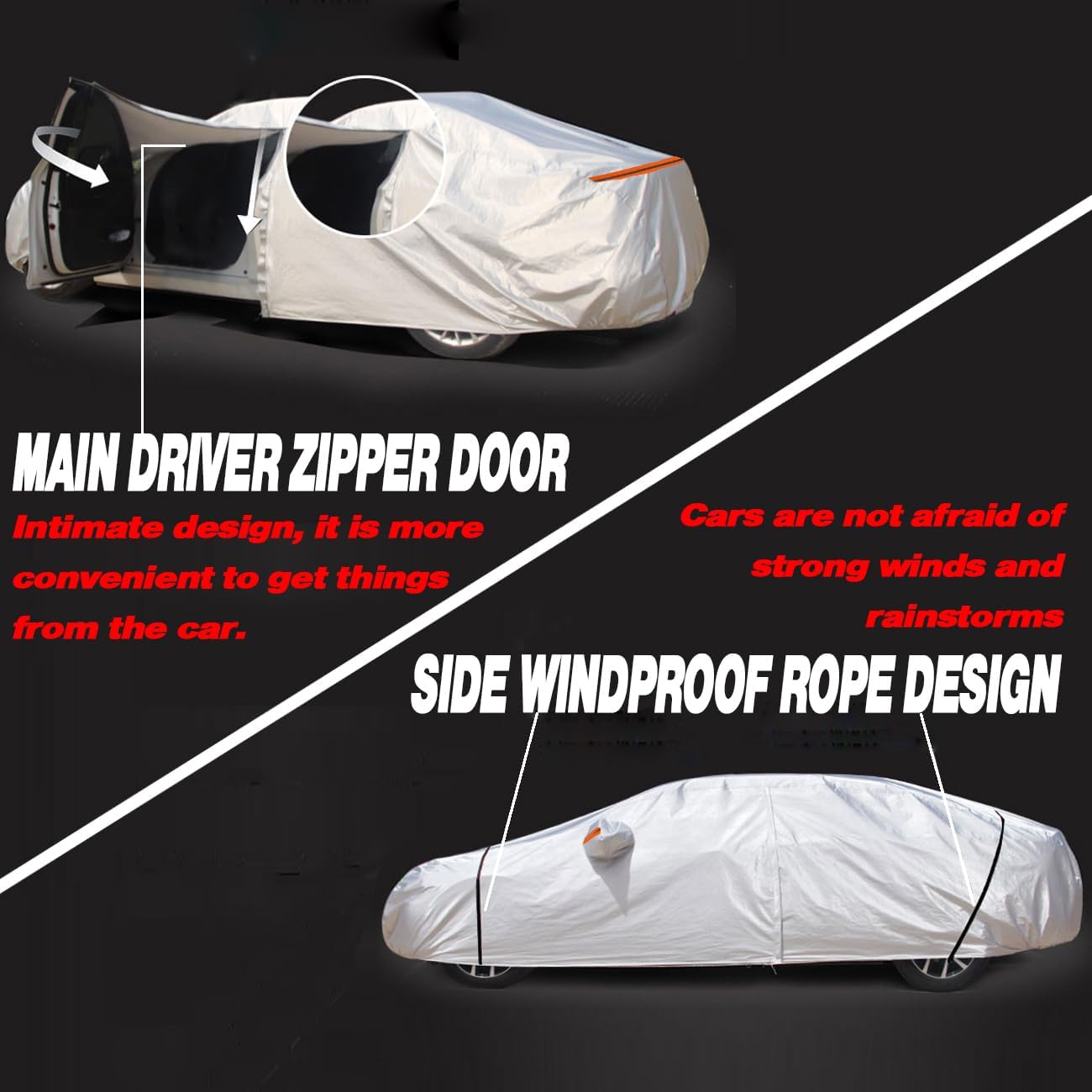 TUCAREST 6 Layers Full Car Cover for Pickup/Truck - Waterproof, Insulated, Anti-UV, Snow-Proof, Anti-Wind, All-Weather, Thickened Protection, up to 206 in