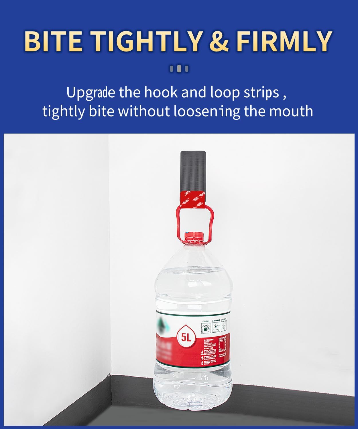 20 Sets Super Adhesive Hook and Loop Strips Heavy Duty, Made of 3M VHB, Heat Resistant Waterproof, Outdoor or Indoor Use, Black 1.2x3.2 Inch