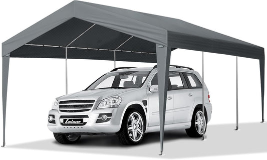 VINGLI 12x20 Carport Canopy Portable Garage, Car Canopy Heavy Duty Car Tent for SUV, Boats, RVs, Trucks Party Tent Boat Shelter(Without Sidewalls)