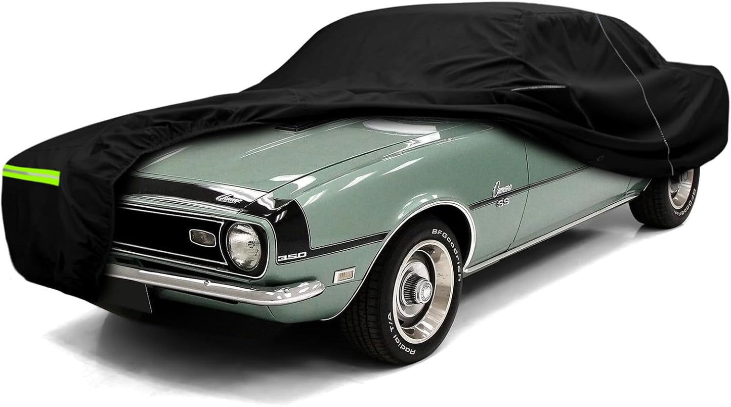 Waterproof Car Cover Compatible with Chevrolet Camaro 1967-1973, Oxford Black All Weather Classic Car Covers with Inner Cotton for Snow Rain Paint Protection(RS/SS/Z28)