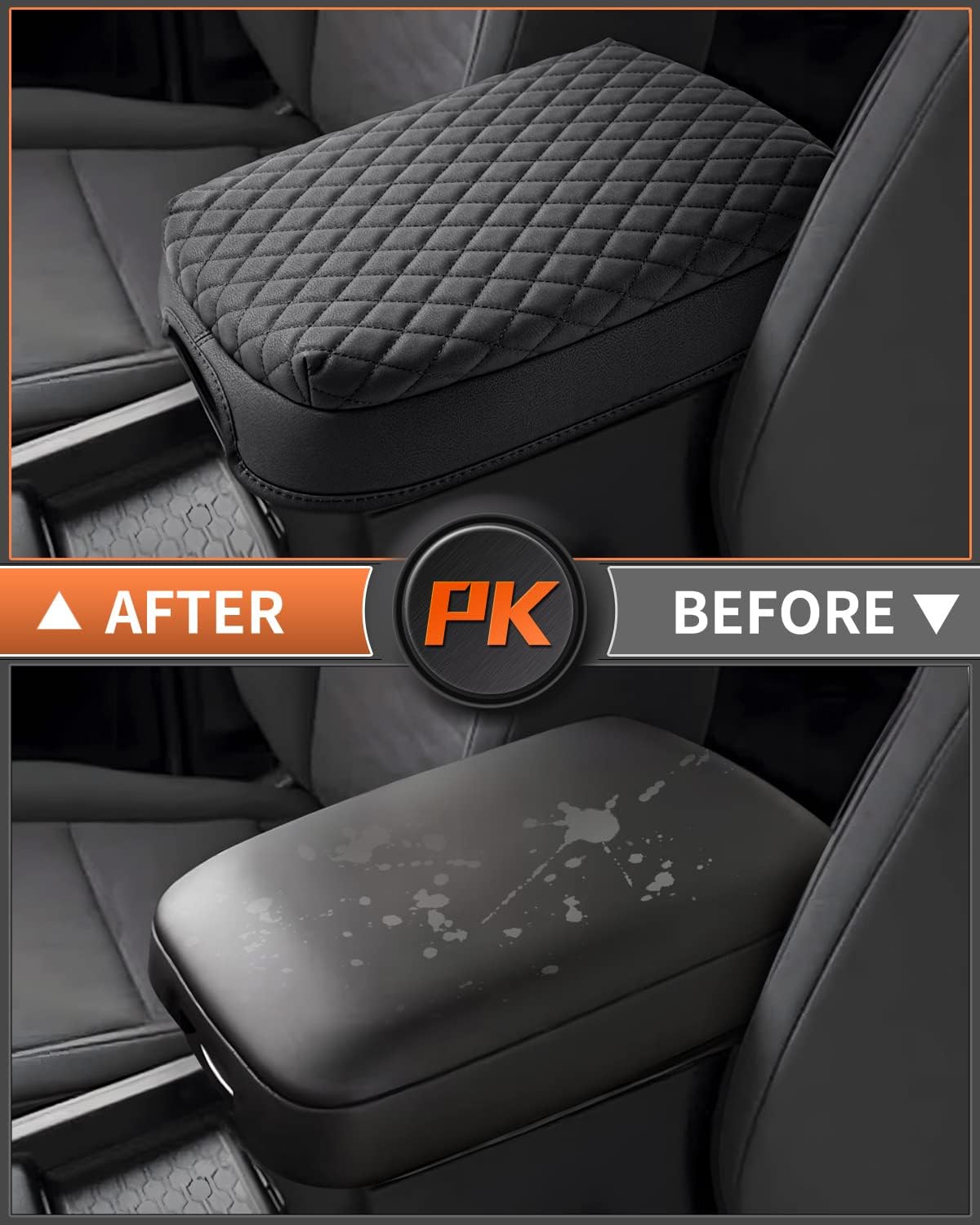 Shademax Custom for Center Console Cover Nissan Frontier 2025 2024 2023 2022 Armrest Cushion Pad Cover PU Leather Frontier Accessories 2025 2026 Car Armrest Seat Box Cover Protector Anti-Scratch Black