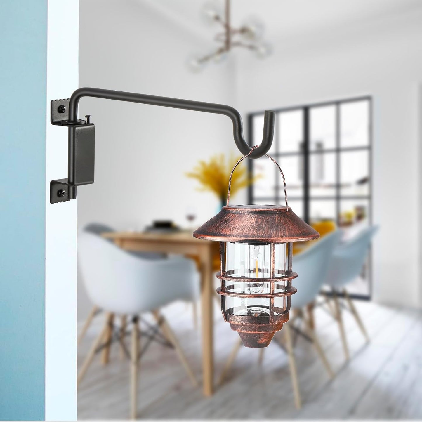 12" 360° Swivel Plant Hanger - Heavy Duty Solid Steel Wall Hook, 12-Directional Adjustable for Bird Feeders, Outdoor/Indoor Plants, Garden & Patio (2-Pack)