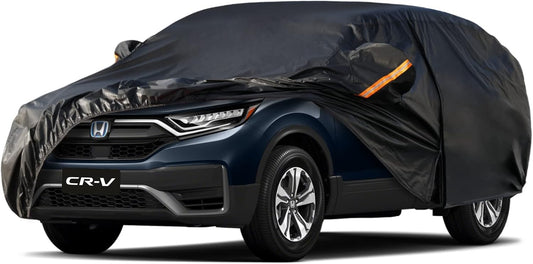 Kayme 7 Layers SUV Car Cover Custom Fit for Honda CRV CR-V (1995-2025), Waterproof All Weather for Automobiles,Rain Sun UV Protection.Black