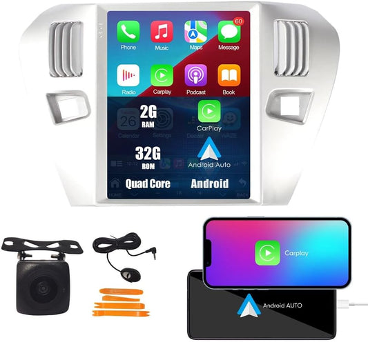 Kunfine Tesla Style Car CarPlay Android Auto Navigation Stereo GPS Radio Reverse Camera 9.7" IPS Touchscreen Headunit Tablet Media Player For Peugeot 301 2013-2022 if Applicable Quad Core 2G+32G Basic