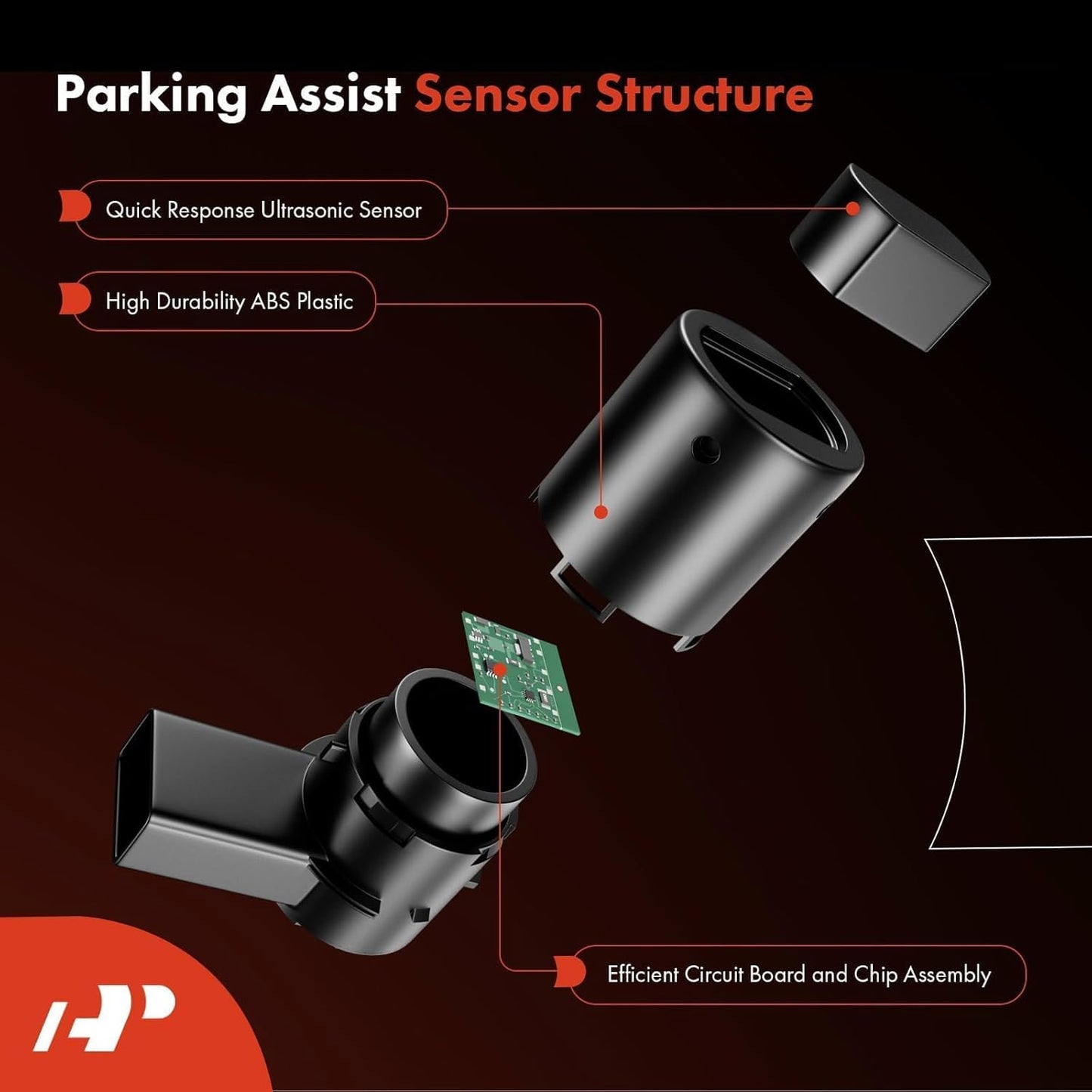 A-Premium Reverse Backup Parking Aid Assist Sensor Compatible with Select Toyota Models - RAV4 2014-2018, Tacoma 2015-2022, Tundra 2014-2021, Replace# 89341-0C010, 89341-0C020