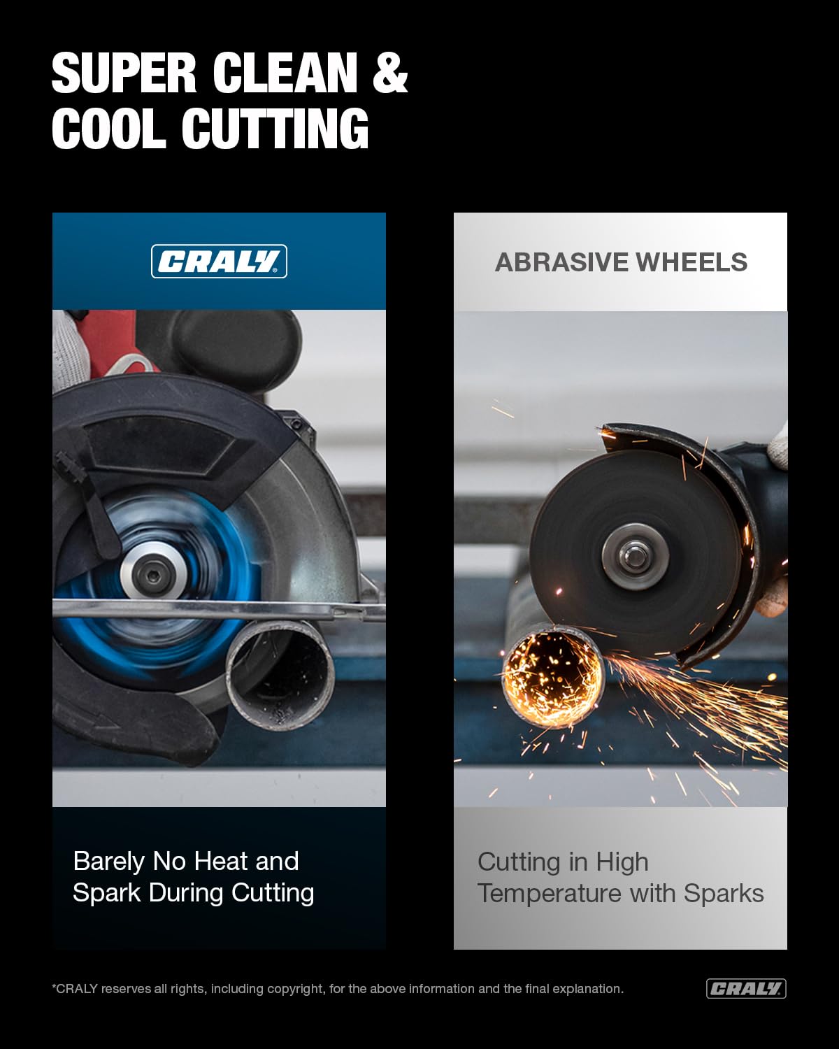 CRALY 7-1/4 Inch 48 Teeth Steel and Ferrous Metal Cutting Circular Saw Blade, 5/8 Inch Arbor, Thin Kerf, Professional Carbide Tipped Blade for Angle Iron, Threaded Rod, EMT Conduit(C0748MC)