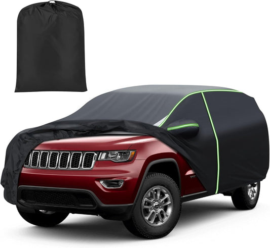 Mixsuper Liner Car Cover for Jeep Grand Cherokee 1993-2026, 7 Layers Waterproof Car Cover Accessories for Grand Cherokee with Zipper Door, Windproof Straps, Reflective Strips, Anti-UV, All Weather