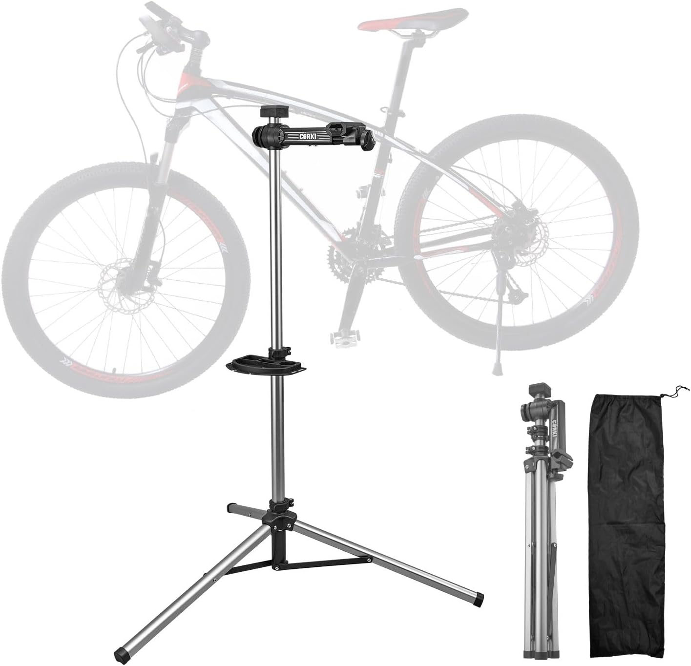 corki Cycles Bicycle Repair Stand Maintenance Work Stand - Max 38Kg or 83.8 lbs Home Portable Bike Mechanics Workstand
