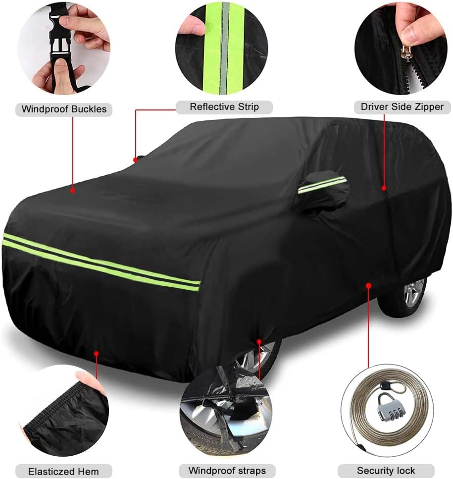 Waterproof Car Cover Compatible with Chevrolet Blazer 2LT/3LT/RS/Premier 2019-2025, 420D 6 Layers All Weather Car Covers with Zipper Door for Snow Rain Dust Hail Protection