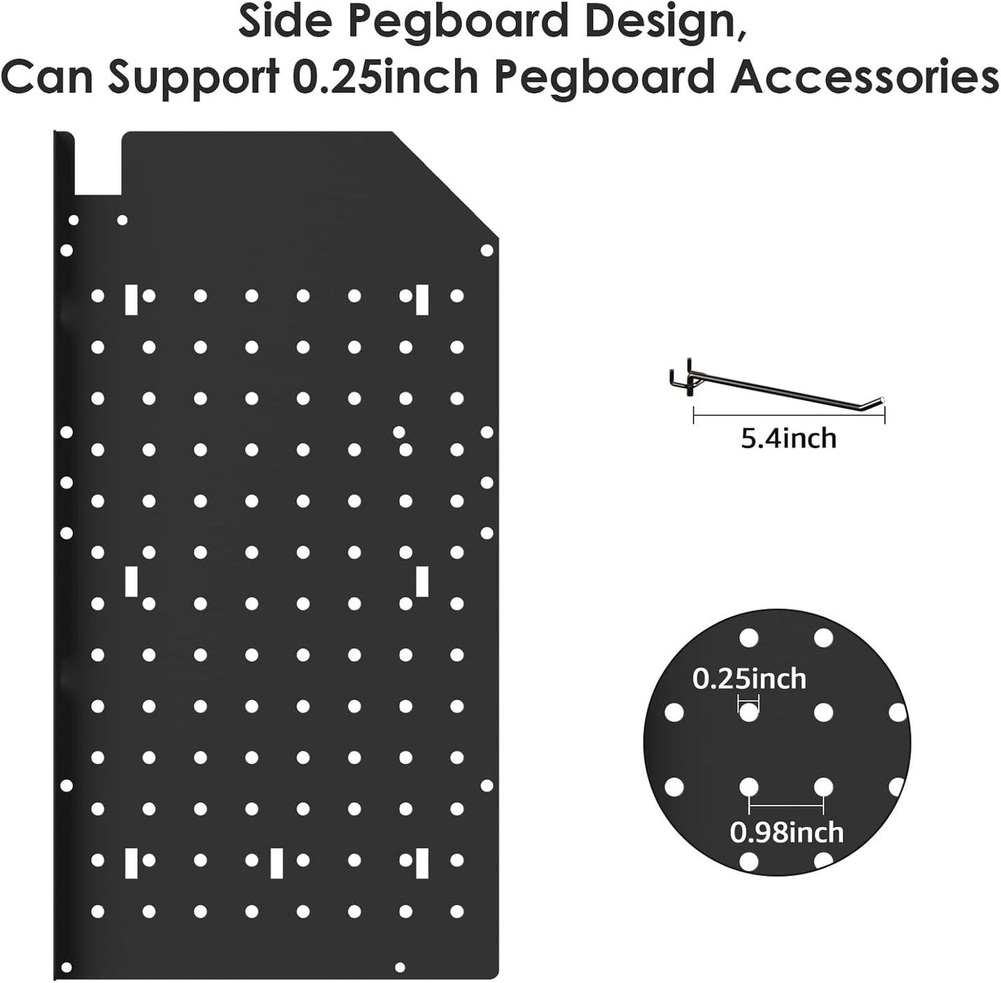 CCCEI Black Large Tools Organizer Wall Mount Charging Station, 39 Inch Long Power Tool Battery Storage Rack with 6FT Power Strip. 8 Drill Holder, Garage Utility Shelves. Pegboard Hanging Extension.