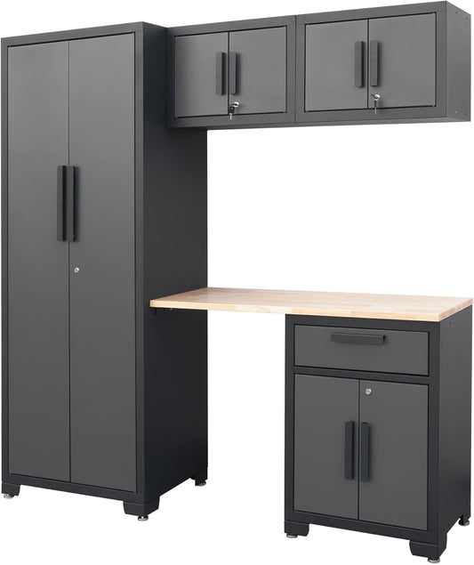 Torin Cabinet System Garage Storage Set, Black/Grey, AGPZC30121002B-1