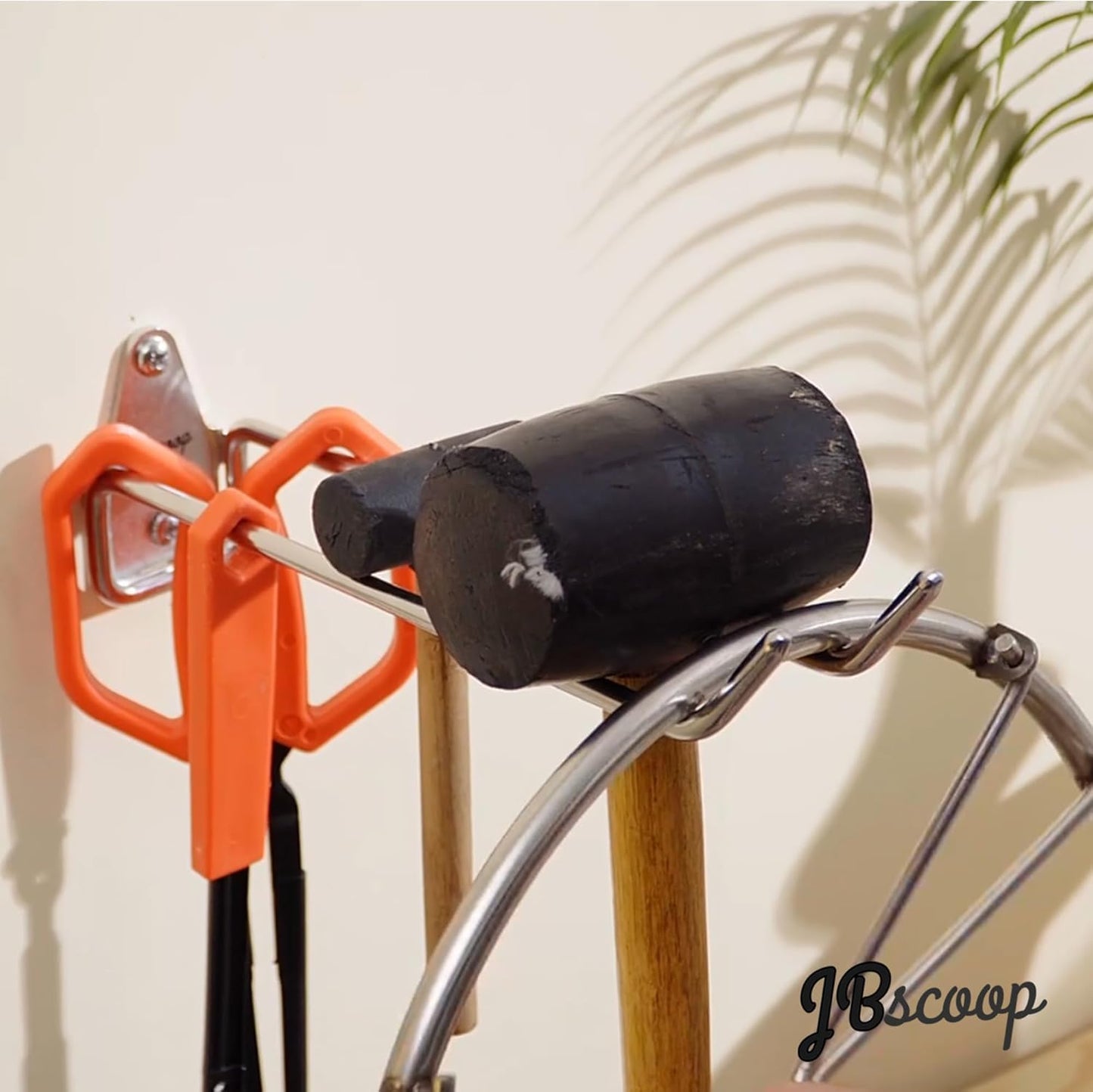 JBscoop 4 Stainless Steel 304 Garage Hooks, Heavy Duty Organizer & Wall Mount Hanger Rack for Tools, Equipment, and More, Rust-Resistant & Durable